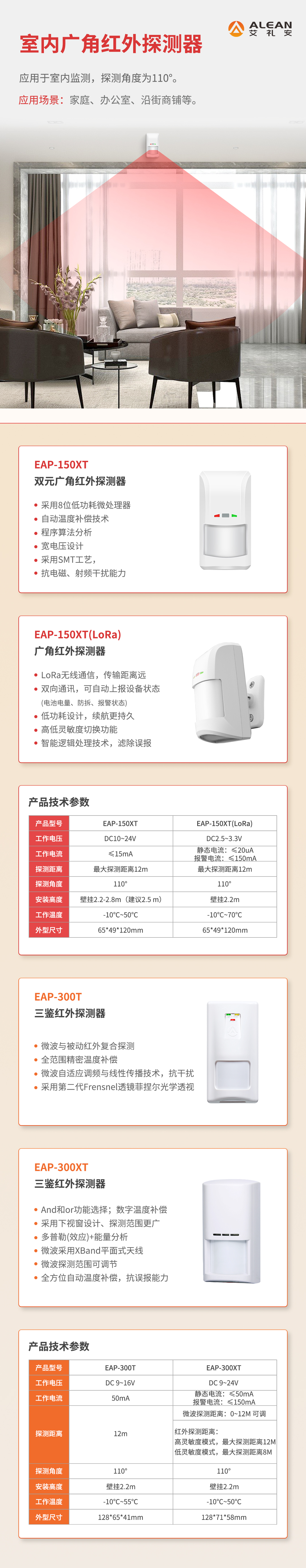 艾禮安被動(dòng)紅外探測(cè)器系列