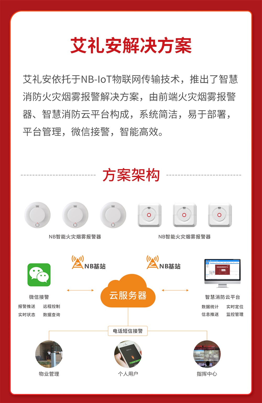 艾禮安NB-IoT智慧消防火災(zāi)報(bào)警解決方案